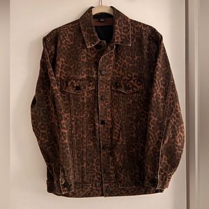 Alexander Wang Leopard Denim Jacket size Small